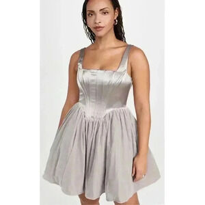 New STAUD Landscape Dress Silver New w/Tags Retails $450